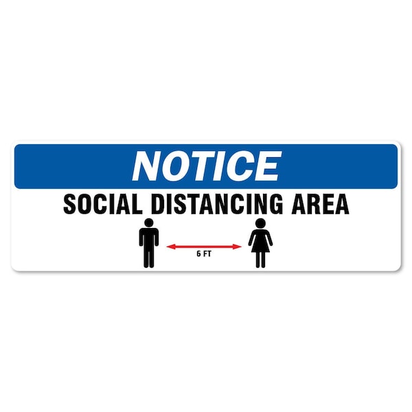 Signmission Social Distance Area 6 Ft Non-Slip Floor Graphic, 18in Vinyl, 3PK, 16 in L, 16 in H, R-16-3PK-99990 FD-R-16-3PK-99990 - main